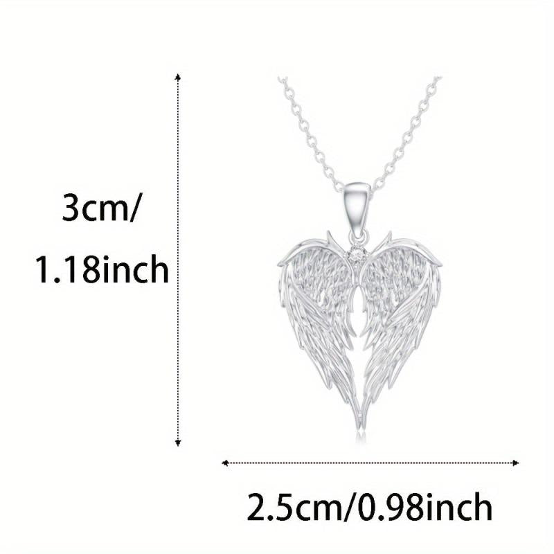 Angel Wing Heart Pendant Necklace Holiday Gift Women Jewelry