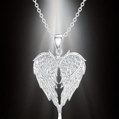 Angel Wing Heart Pendant Necklace Holiday Gift Women Jewelry