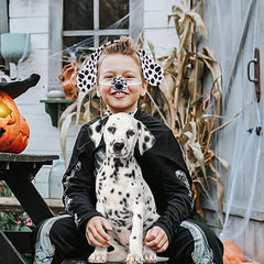 Dog Ears Headband Dalmatians Nose Christmas Halloween Cosplay Party