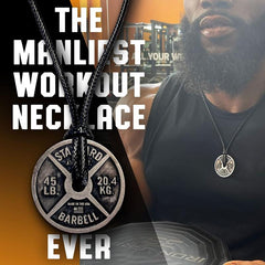Gym Plate Necklace for Men - Cool Workout Jewelry