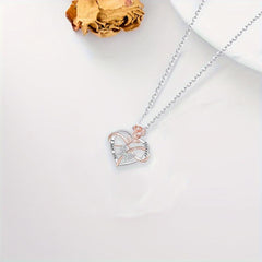 Heart Rose Necklace Valentines Mother's Butterfly Jewelry