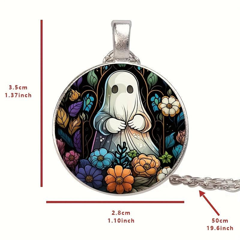 Ghost Crystal Bead Pendant Necklace for Men and Women Gift