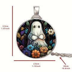 Ghost Crystal Bead Pendant Necklace for Men and Women Gift