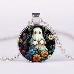 Ghost Crystal Bead Pendant Necklace for Men and Women Gift
