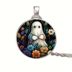 Ghost Crystal Bead Pendant Necklace for Men and Women Gift