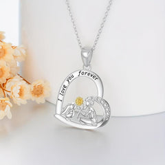 Bunny And Girl Necklace Animal Pendant Jewelry For Women Girls