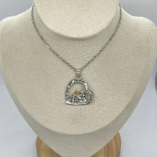 Bunny And Girl Necklace Animal Pendant Jewelry For Women Girls