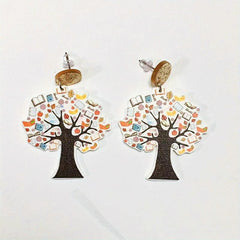 Rainbow Book Ruler Earrings for School Events and Graduations