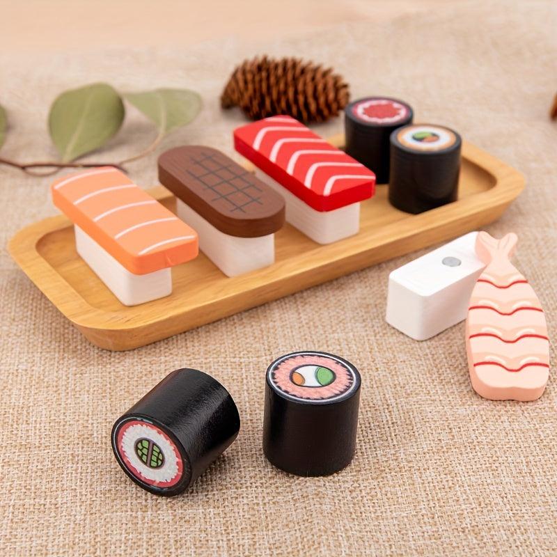 Wooden Simulation Sushi Set Toys for Kids' Food Cognition
