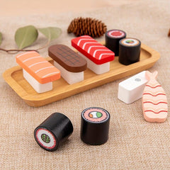 Wooden Simulation Sushi Set Toys for Kids' Food Cognition