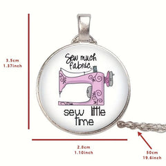 Cartoon Sewing Machine Bead Pendant Necklace Birthday Gift