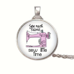 Cartoon Sewing Machine Bead Pendant Necklace Birthday Gift