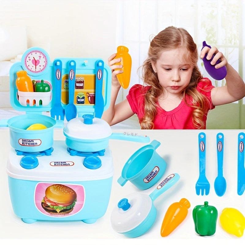 Kids Toy Kitchen Playset with Accessories for Boys and Girls