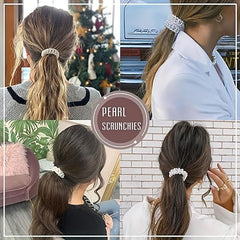 Champagne Pearl Hair Ties Elastic Scrunchies Bands Ropes Hair Accessories