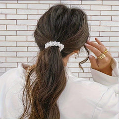 Champagne Pearl Hair Ties Elastic Scrunchies Bands Ropes Hair Accessories