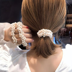 Champagne Pearl Hair Ties Elastic Scrunchies Bands Ropes Hair Accessories