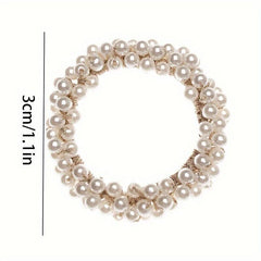 Champagne Pearl Hair Ties Elastic Scrunchies Bands Ropes Hair Accessories