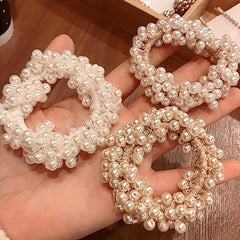 Champagne Pearl Hair Ties Elastic Scrunchies Bands Ropes Hair Accessories