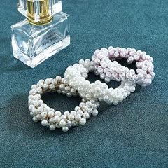 Champagne Pearl Hair Ties Elastic Scrunchies Bands Ropes Hair Accessories