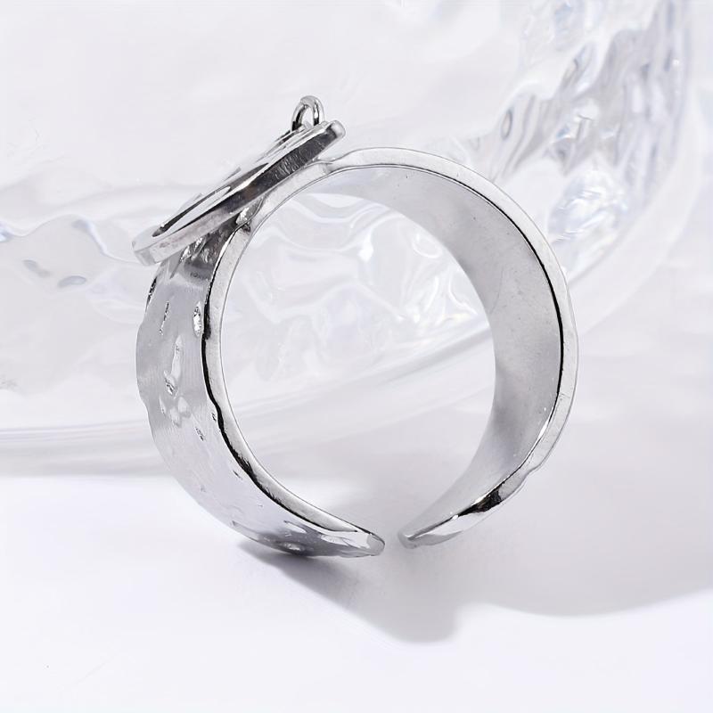 Steel Eye Pendant Stainless Steel Open Ring Adjustable Ring