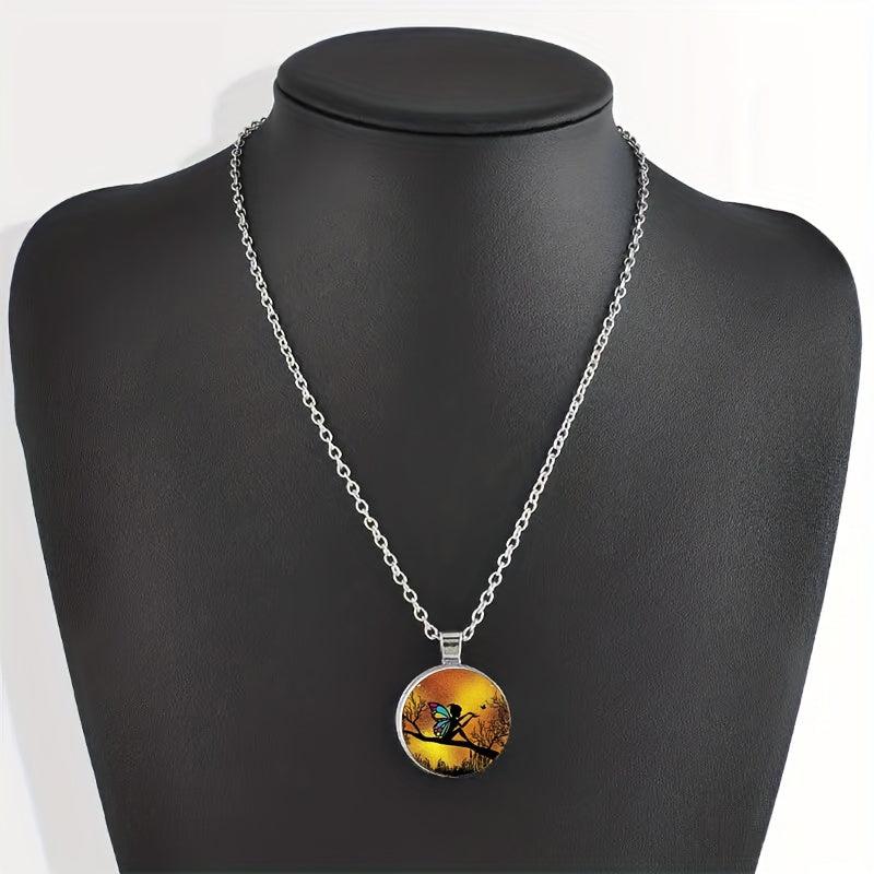 Round Fairy Crystal Bead Pendant Necklace for Men and Women
