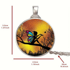 Round Fairy Crystal Bead Pendant Necklace for Men and Women