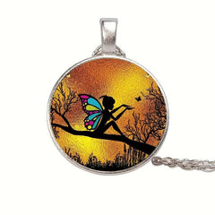 Round Fairy Crystal Bead Pendant Necklace for Men and Women