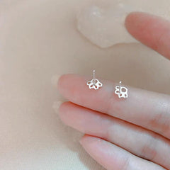 Silvery Kitten Claws Stud Earrings Alloy Electroplated For Girls Party