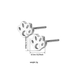 Silvery Kitten Claws Stud Earrings Alloy Electroplated For Girls Party