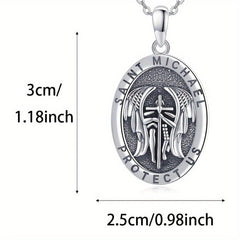 Cross Knight Round Pendant Necklace Women Jewelry