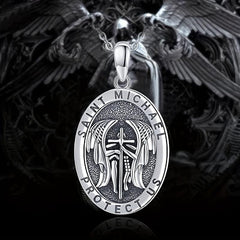 Cross Knight Round Pendant Necklace Women Jewelry