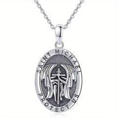 Cross Knight Round Pendant Necklace Women Jewelry