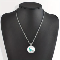 Dinosaur Crystal Bead Pendant Necklace Men Women Gift