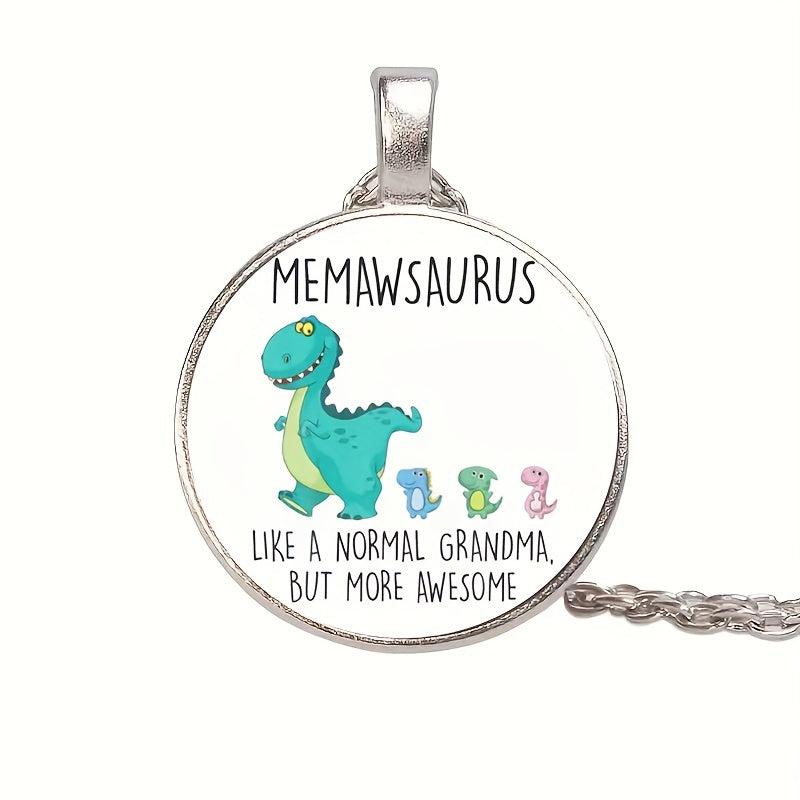Dinosaur Crystal Bead Pendant Necklace Men Women Gift