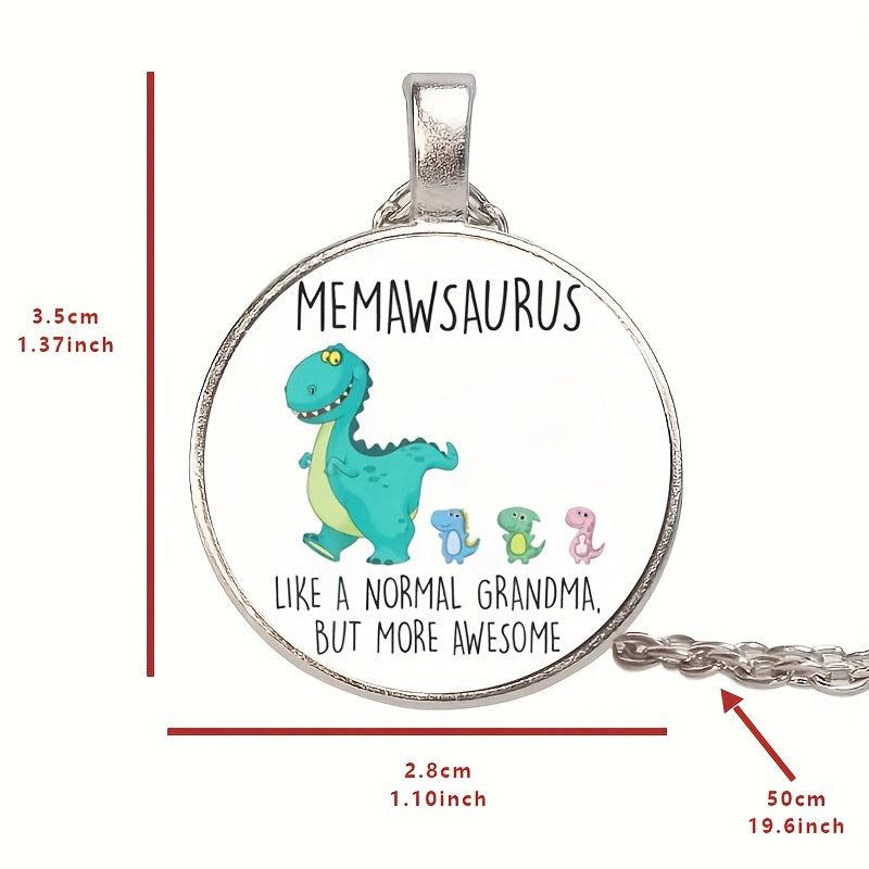 Dinosaur Crystal Bead Pendant Necklace Men Women Gift