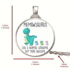Dinosaur Crystal Bead Pendant Necklace Men Women Gift