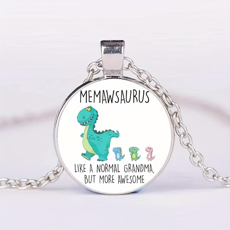 Dinosaur Crystal Bead Pendant Necklace Men Women Gift