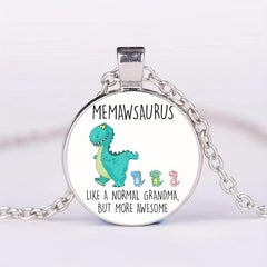 Dinosaur Crystal Bead Pendant Necklace Men Women Gift