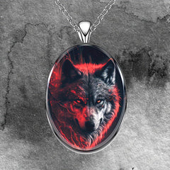 Hip Hop Animal Wolf Head Pendant Necklace for Women