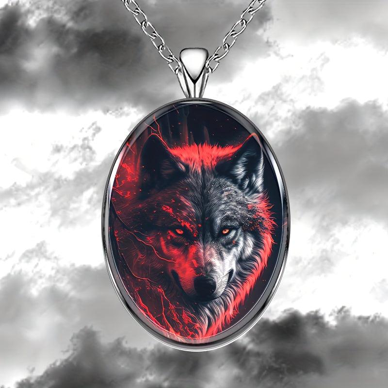 Hip Hop Animal Wolf Head Pendant Necklace for Women