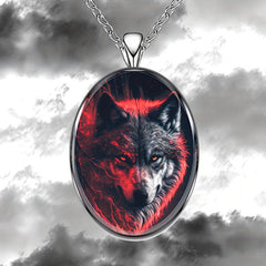 Hip Hop Animal Wolf Head Pendant Necklace for Women