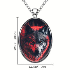 Hip Hop Animal Wolf Head Pendant Necklace for Women