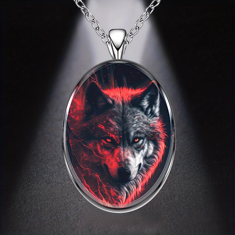 Hip Hop Animal Wolf Head Pendant Necklace for Women