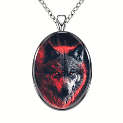 Hip Hop Animal Wolf Head Pendant Necklace for Women