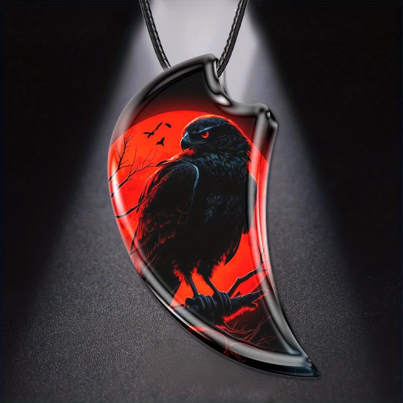 Eagle Resin Landscape Pendant Animal Necklace Gothic Vintage