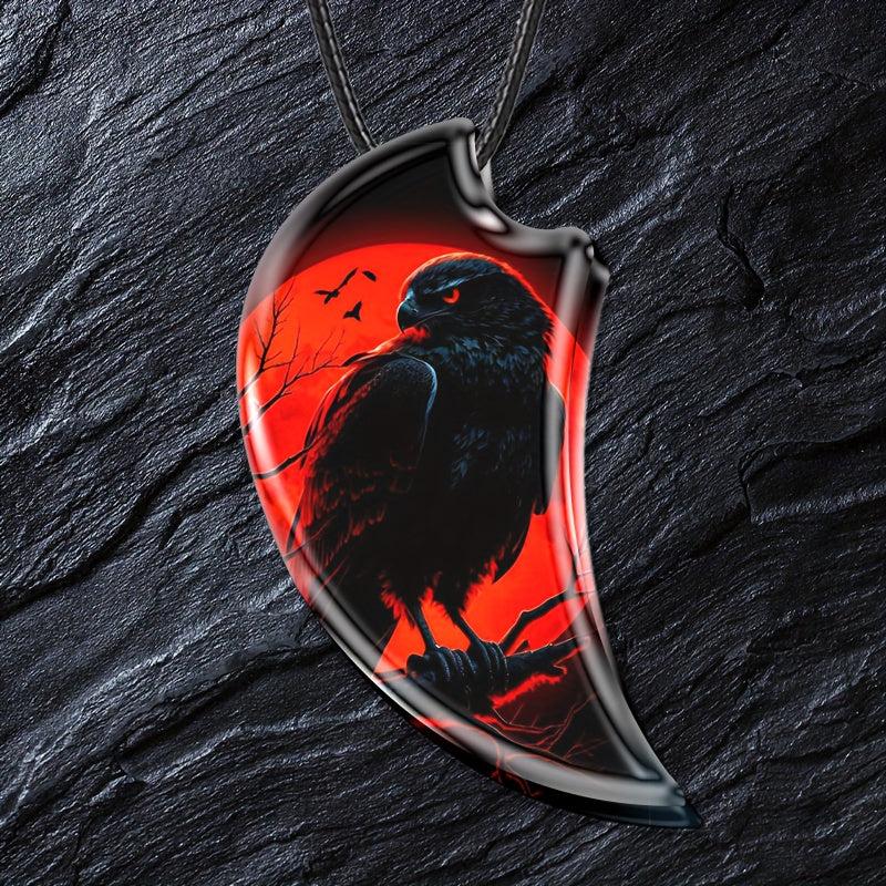 Eagle Resin Landscape Pendant Animal Necklace Gothic Vintage