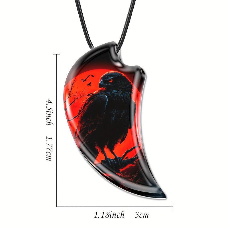 Eagle Resin Landscape Pendant Animal Necklace Gothic Vintage