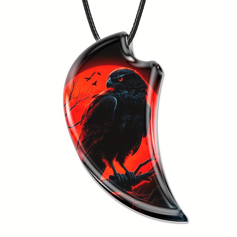 Eagle Resin Landscape Pendant Animal Necklace Gothic Vintage