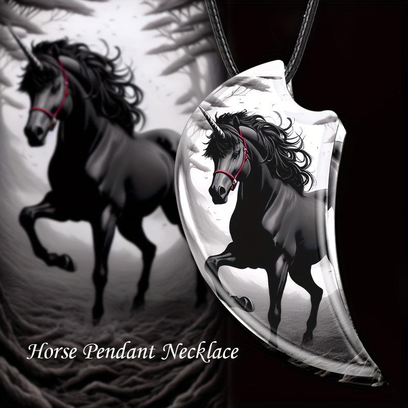 Creative Horse Resin Pendant Necklace Toy Gift