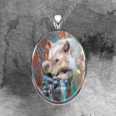 Wolf Round Pendant Necklace Hip Hop Animal Necklace Accessories